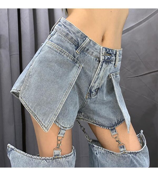 Street Splice Wide Leg Hip-hop Jeans - Image 7