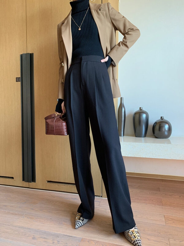 High Waist Drape Smoke Tube Pants