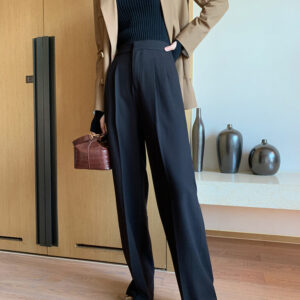 High Waist Drape Smoke Tube Pants