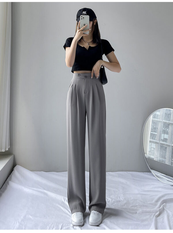 High Waist Loose Drape Wide Leg Pants - Image 9