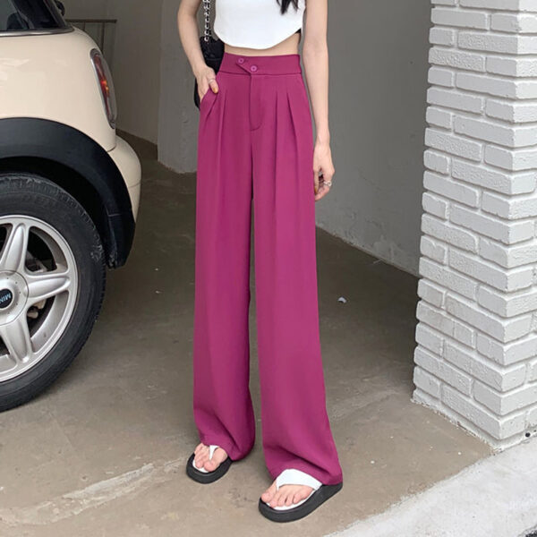 High Waist Loose Drape Wide Leg Pants - Image 8