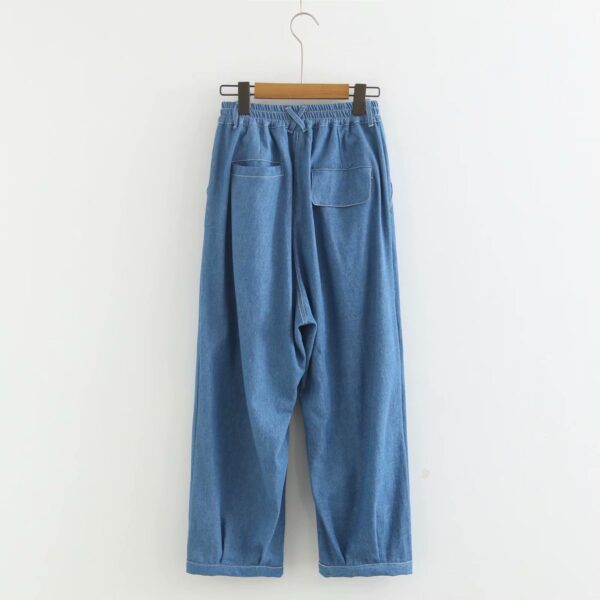 Wind Blue Denim Patchwork Pants - Image 3