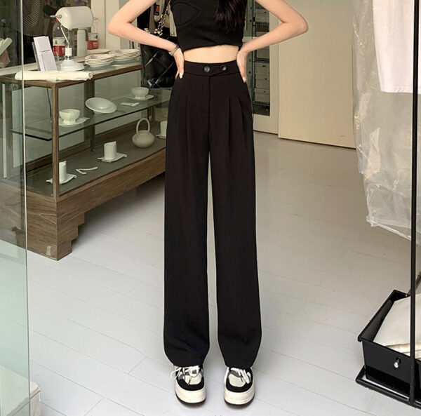 High Waist Loose Drape Wide Leg Pants - Image 4