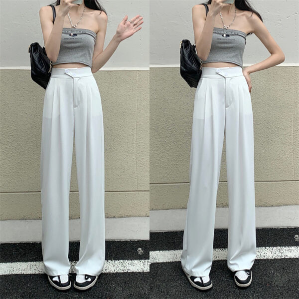 High Waist Loose Drape Wide Leg Pants - Image 7