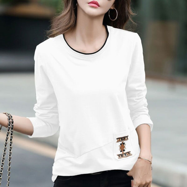 Embroidered Pocket Long Sleeve T-shirt - Image 4