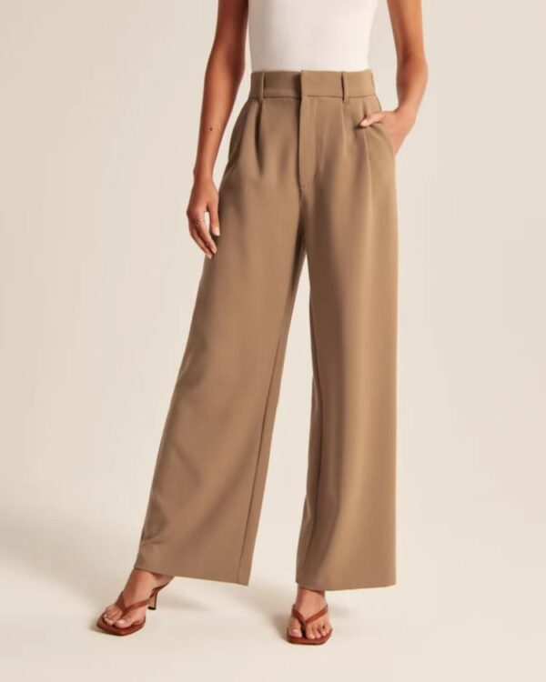 High Waist Versatile Belt Wide Leg Pants - Image 9