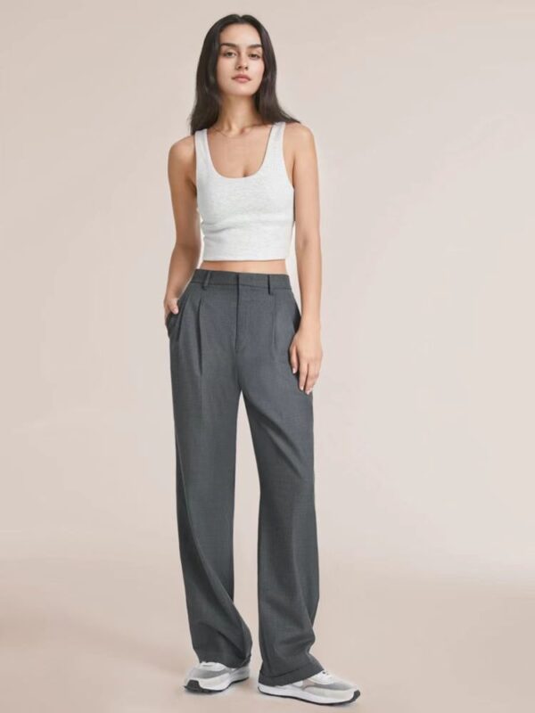 High Waist Versatile Belt Wide Leg Pants - Image 8