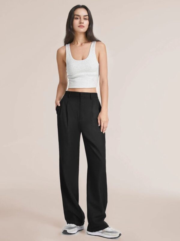 High Waist Versatile Belt Wide Leg Pants - Image 6