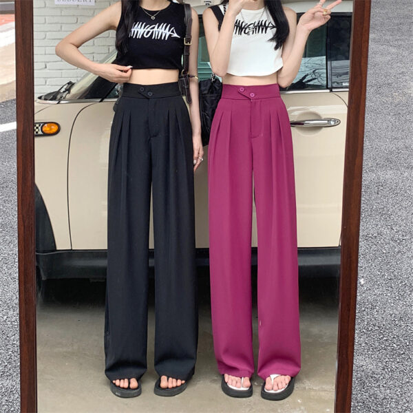 High Waist Loose Drape Wide Leg Pants - Image 6