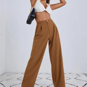 High Waist Casual Wide-leg Pants