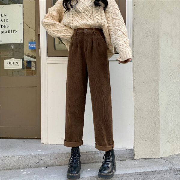 Retro Corduroy Versatile Wide-leg Pants