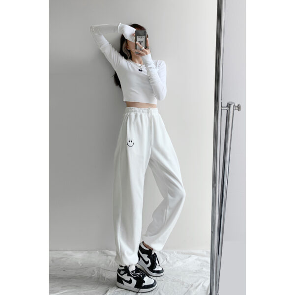 Smiley Embroidered Loose Pants - Image 2