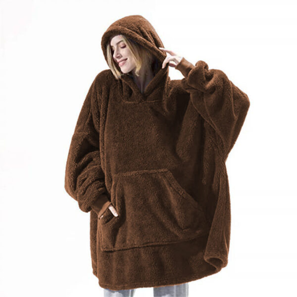 Comfortable Loose Double-Sided Fleece Sweater - Image 5