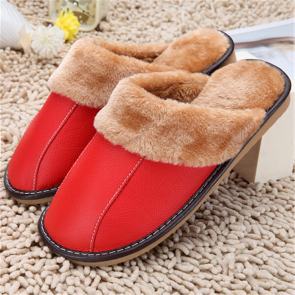 Leather Fur Warm Slippers - Image 8