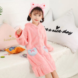 Flannel Long Sleeve Warm And Comfortable Robe