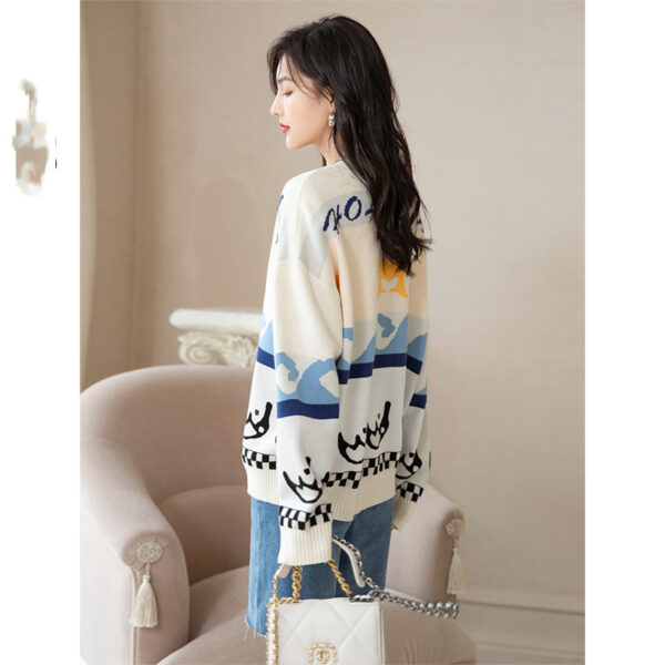 New Knitted Wool Cardigan Sweater - Image 2