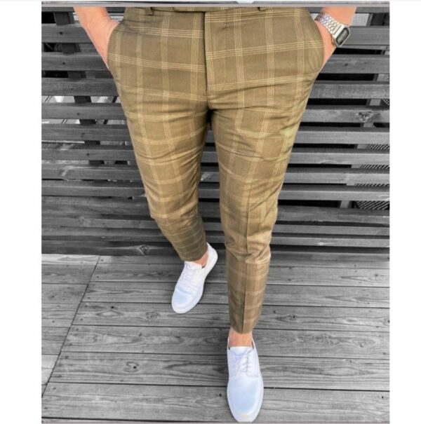 Plaid Striped Business Pants - Image 9