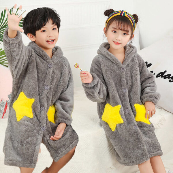 Flannel Long Sleeve Warm And Comfortable Robe - Image 7