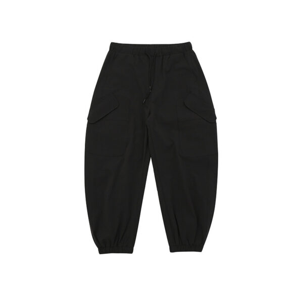 Pure Color Elastic Waist Sports Pants - Image 7