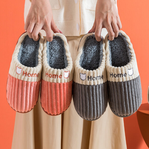 Warm Non Slip Thick Soled Wool Slippers - Image 6