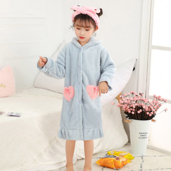 Flannel Long Sleeve Warm And Comfortable Robe - Image 10