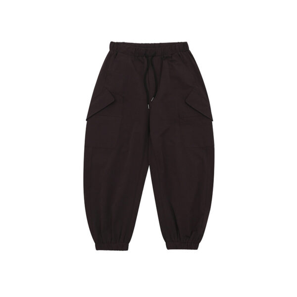 Pure Color Elastic Waist Sports Pants - Image 5