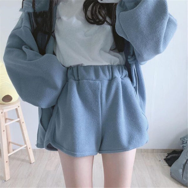 Sports Hoodie Coat & Shorts - Image 2