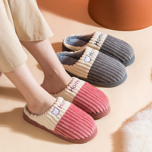 Warm Non Slip Thick Soled Wool Slippers - Image 5