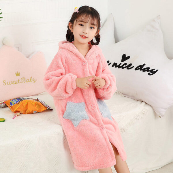 Flannel Long Sleeve Warm And Comfortable Robe - Image 5