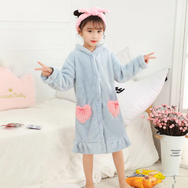 Flannel Long Sleeve Warm And Comfortable Robe - Image 2