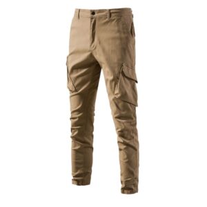 Versatile Multi-pocket Solid Color Pants