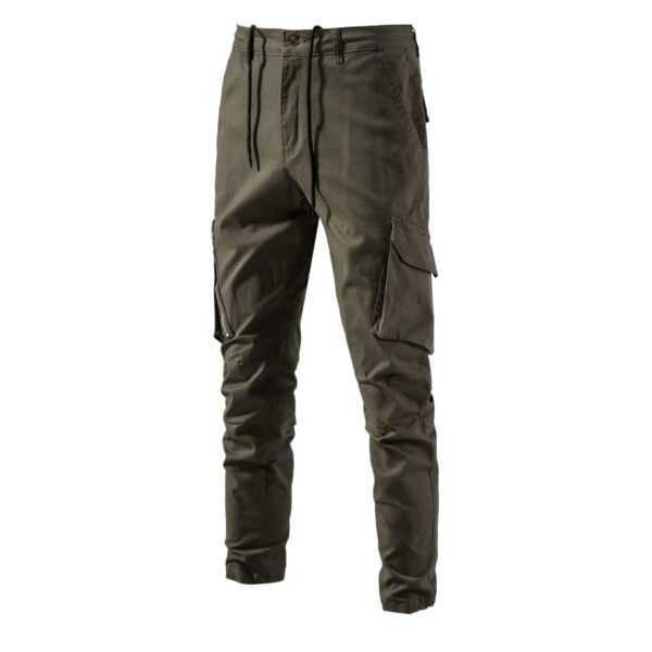 Versatile Multi-pocket Solid Color Pants - Image 4