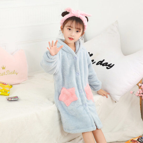 Flannel Long Sleeve Warm And Comfortable Robe - Image 3