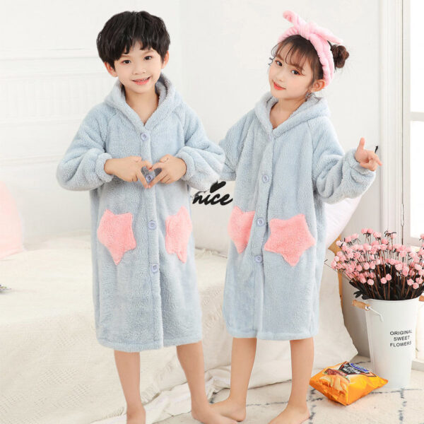 Flannel Long Sleeve Warm And Comfortable Robe - Image 6