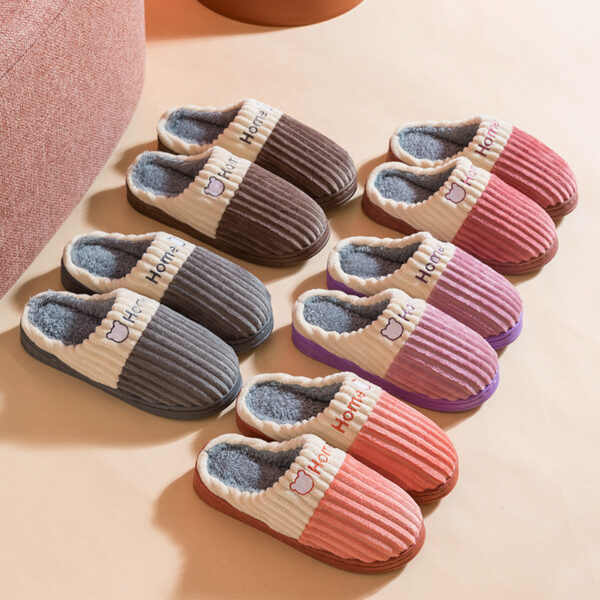 Warm Non Slip Thick Soled Wool Slippers - Image 4