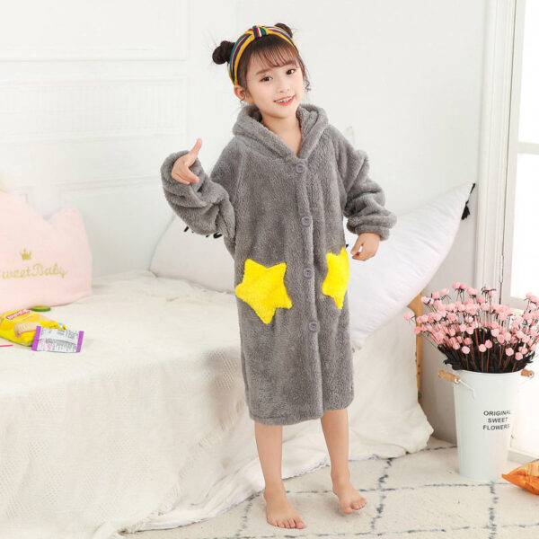 Flannel Long Sleeve Warm And Comfortable Robe - Image 9