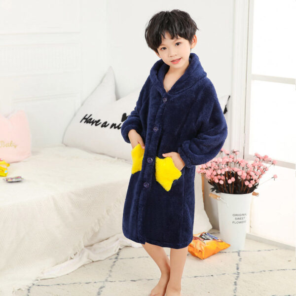 Flannel Long Sleeve Warm And Comfortable Robe - Image 8