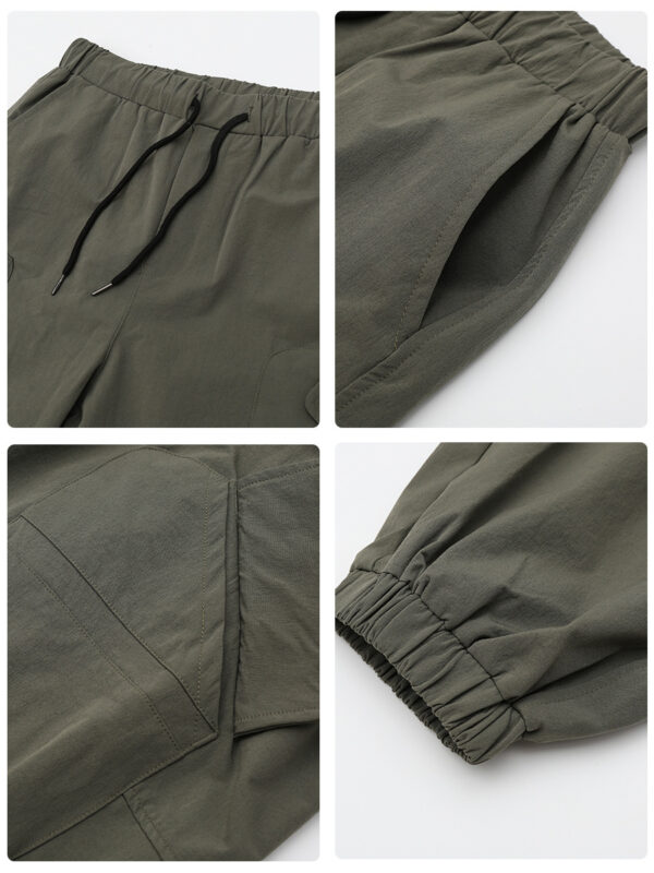 Pure Color Elastic Waist Sports Pants - Image 6