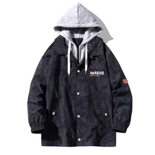 Loose Hooded Polyester Jacket - Image 4